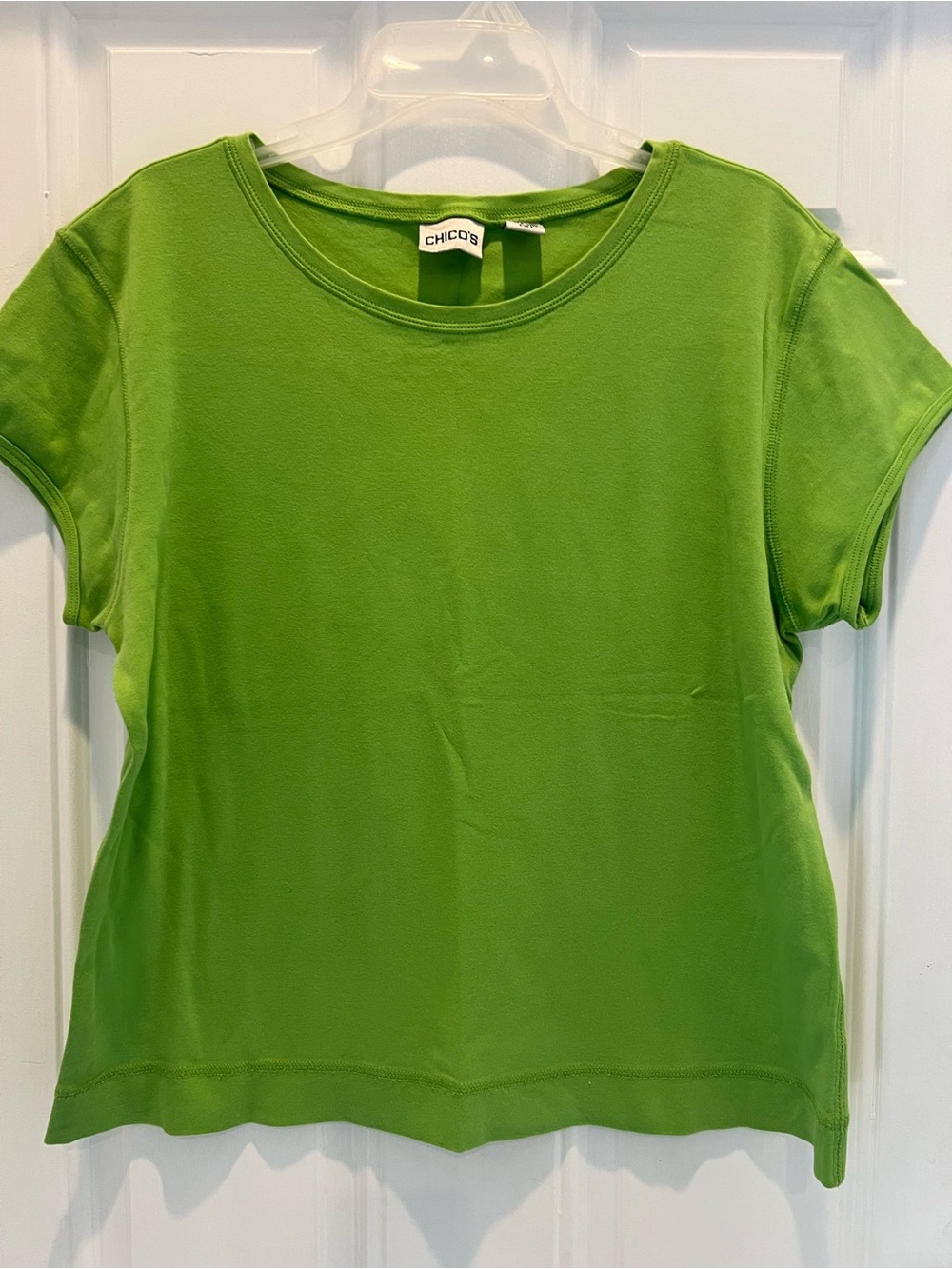 Chicos 3 Size XL Green Short Sleeve T-Shirt Ultimate Tee Crew Neck Cotton #869